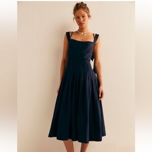 Free People Kinney Midi Black Dress